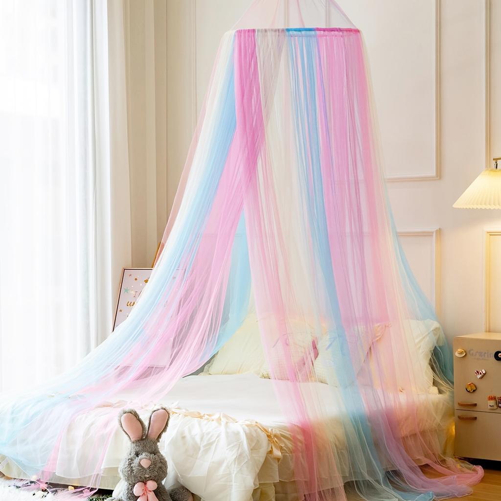 2,2M Regenbogen Fee Netz Kuppel Moskitonetz Babyparty Zubehör Prinzessin Bettbezug Vorhang Geburtstag Deko Mädchen Geschenk Moskitonetz