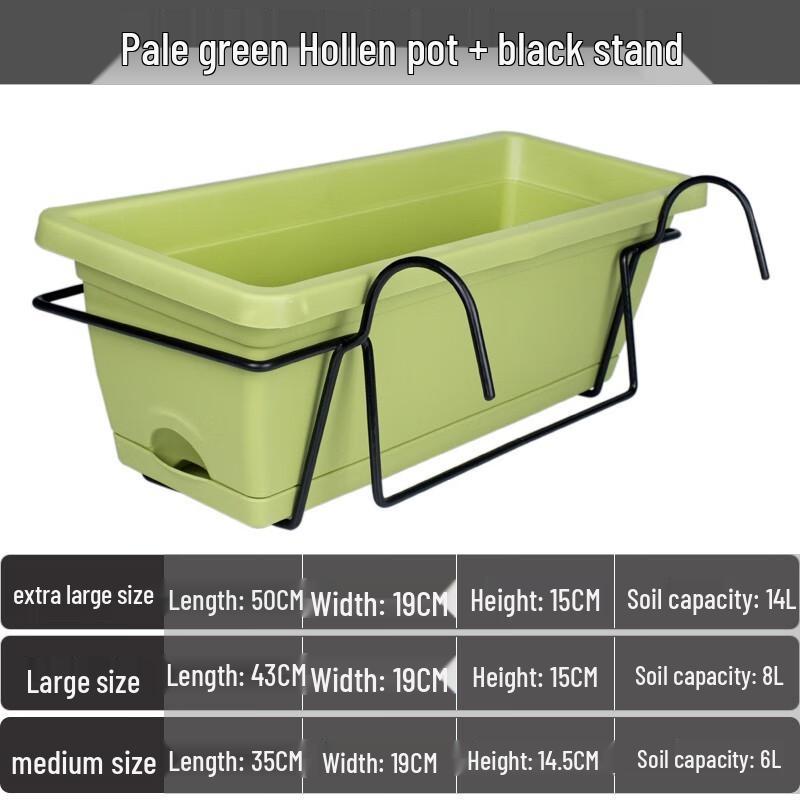KEYSHEEL Rectangular Plastic Hanging Planter with Tray