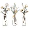 Abstrakcyjny Metalowy Zestaw 3 Kwiatów Ściennych Nowoczesne Wazoniki Kwiatowe Ornamenty Line Art do Nowoczesnych Wnętrz