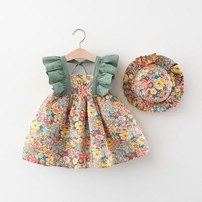 Yaz Giysileri Bebek Kız Plaj Elbiseleri Rahat Moda Baskı Sevimli Yay Çiçek Prenses Elbise Yenidoğan Giyim Seti