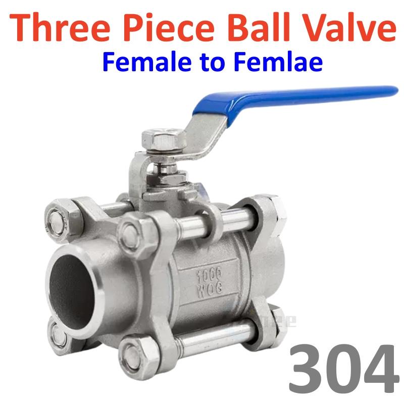 BSPT 1/4" 3/8" 1/2" 3/4" 1" 1-1/4" Female Stainless Steel SS304 2P/1P Full Port Ball Valve with Vinyl Handle Thread Valves