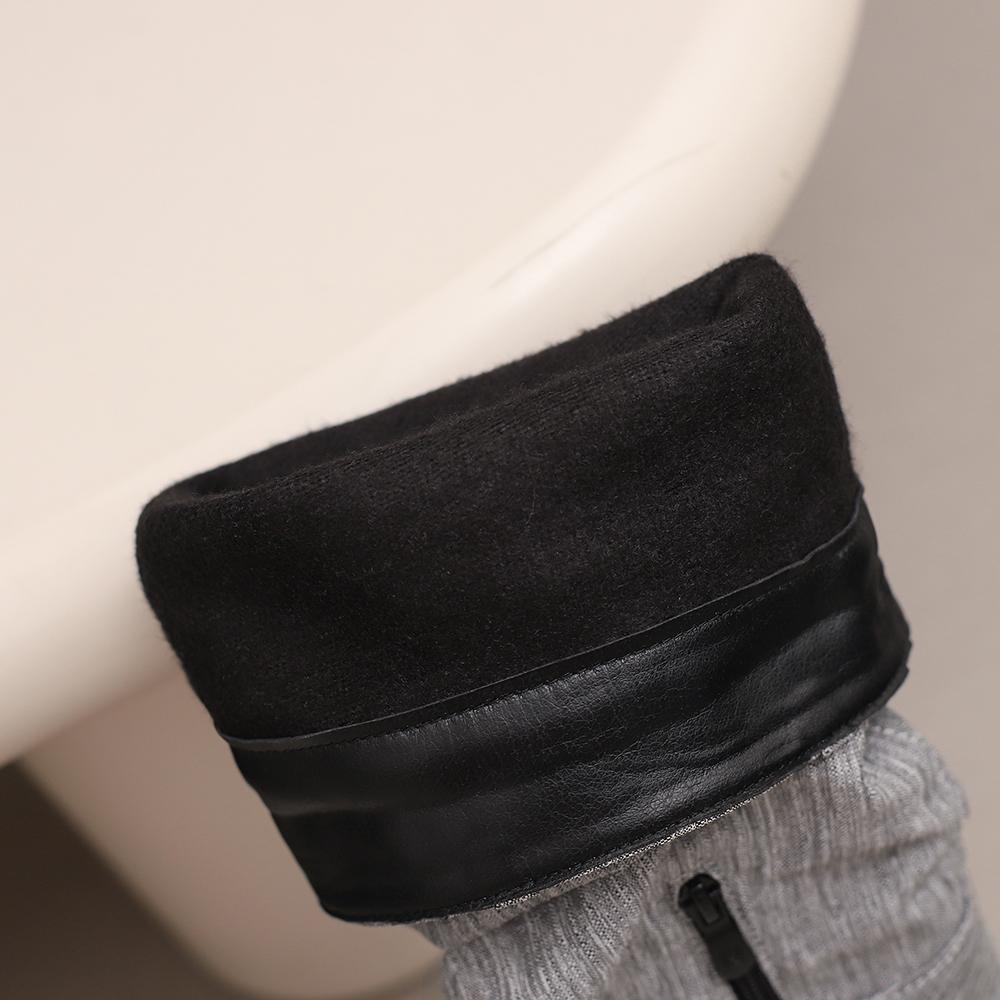 Grey Blue Women Knee High Boots High Stiletto Heel Big Size 50