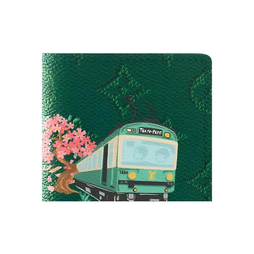 LOUIS VUITTON x NIGO Collaboration Pocket Organizer Monogram Coated Canvas Wallet Men's Green