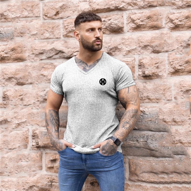 

Do The Work трикотажные полоски с v-образным вырезом, летняя мужская футболка для фитнеса, бодибилдинга, облегающая спортивная футболка с принтом для спортзала и короткими рукавами XXL белый