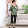 7XL Summer Plus Size Chinese Style Two-Piece Set for Middle-aged and Elderly Women
