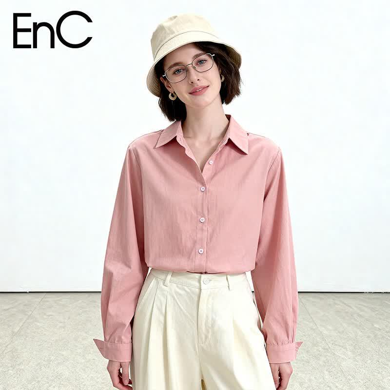 ENC Women s 100% Cotton Long Sleeve Casual Shirt M