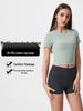 Women's Round Neck Breathable Stretch Slim-Fit Yoga T-Shirt - Short Sleeve (DS158)
