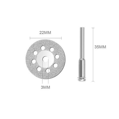 10Pcs 16-30mm Mini Sharp Com Furo Diamante Corte Off Rotary Ferramenta Disco De Corte Discos Ferramentas DIY Acessórios Para Dremel Com 2Pcs Haste