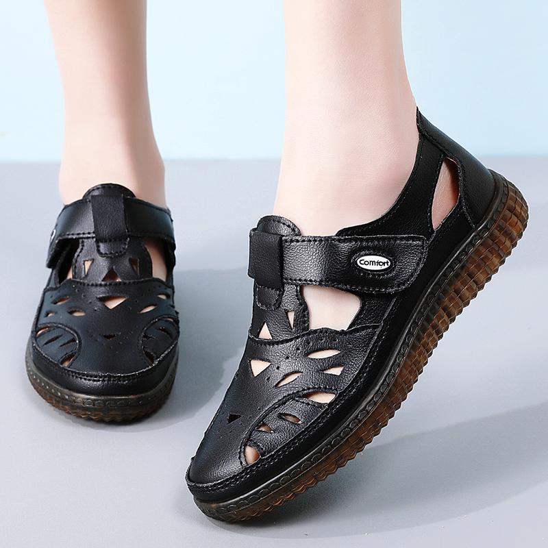 Letnie damskie sandały rzymskie Mary Jane buty plażowe z zakrytymi palcami casualowe miękkie sandały do chodzenia dla dziewczynki plus size