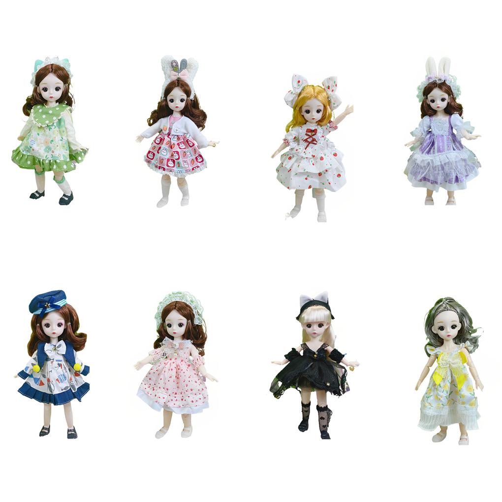Dolls with Headwear Cute 3D Chinese Style Full Set 1/6 Ball-jointed Doll Costume Girls Play House Anime Toys Children Gift