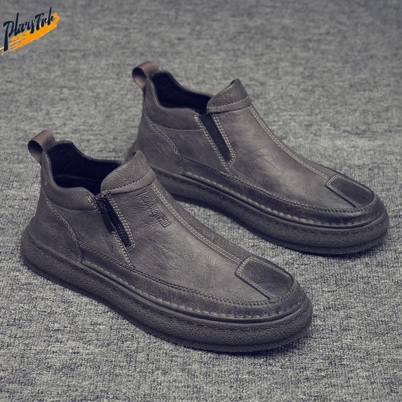 High Quality Men's PU Leather Casual Shoes Classic Formal Shoes Outdoor Driving Hiking Anti-slip Work Loafers Zapatos De Trabajo