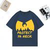 Summer Hip Hop 90 Wu Clan Pure Cotton Printed T-shirt Men Women's Streetwear Clothes Tops Casual Oversized