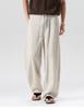 [Plain dyed Tencel Linen] Thin casual pants for men, loose straight leg, wide leg, curved knife, relaxed and comfortable pants