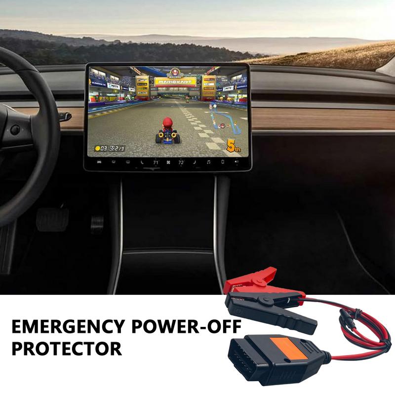 Car Memory Saver Car Diagnostic Cable OBD2 Memory Saver Connector Memory Saver With Alligator Clip-On 12V Car Battery Cigarette