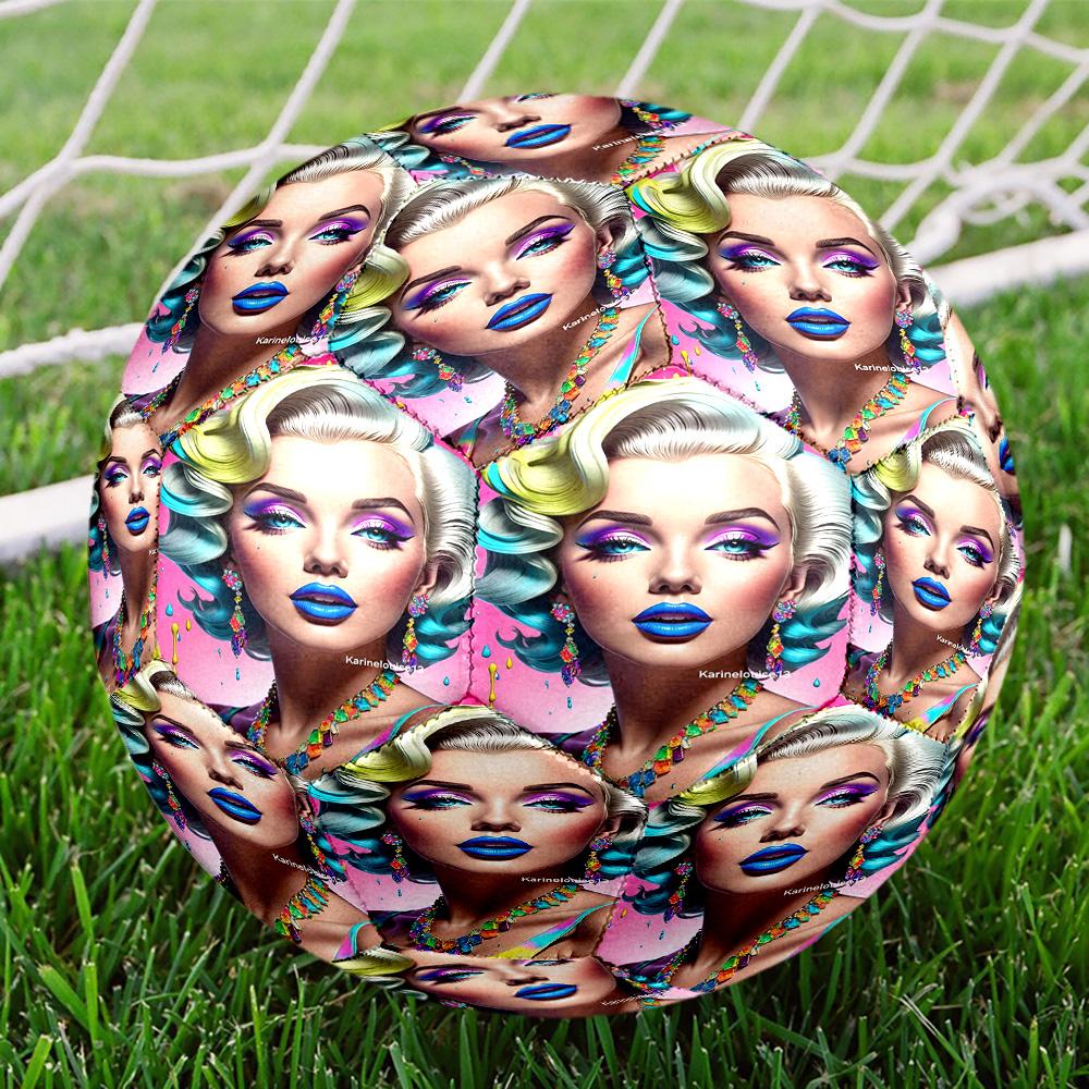 Marilyn Monroe Print Size 5 Soccer Ball, Standard Match Football for Sports Game and Team Practice, Ideal Gift for Soccer Fans