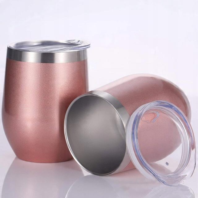Kubek Termiczny Do Yerba Mate Kawy Herbaty Z Pokrywką Różowy 350Ml