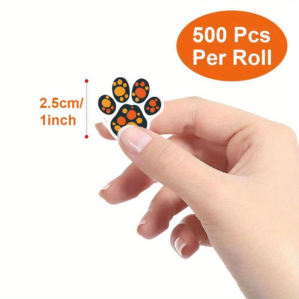 Vibrant Animal Paw Print Stickers - Colorful Reward Stickers, Self-Adhesive Paper Stickers for Classroom & Home Office Decor