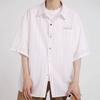Summer Retro Short-sleeved Striped Shirt Men and Women Couples Style Loose Casual Shirt Jacket