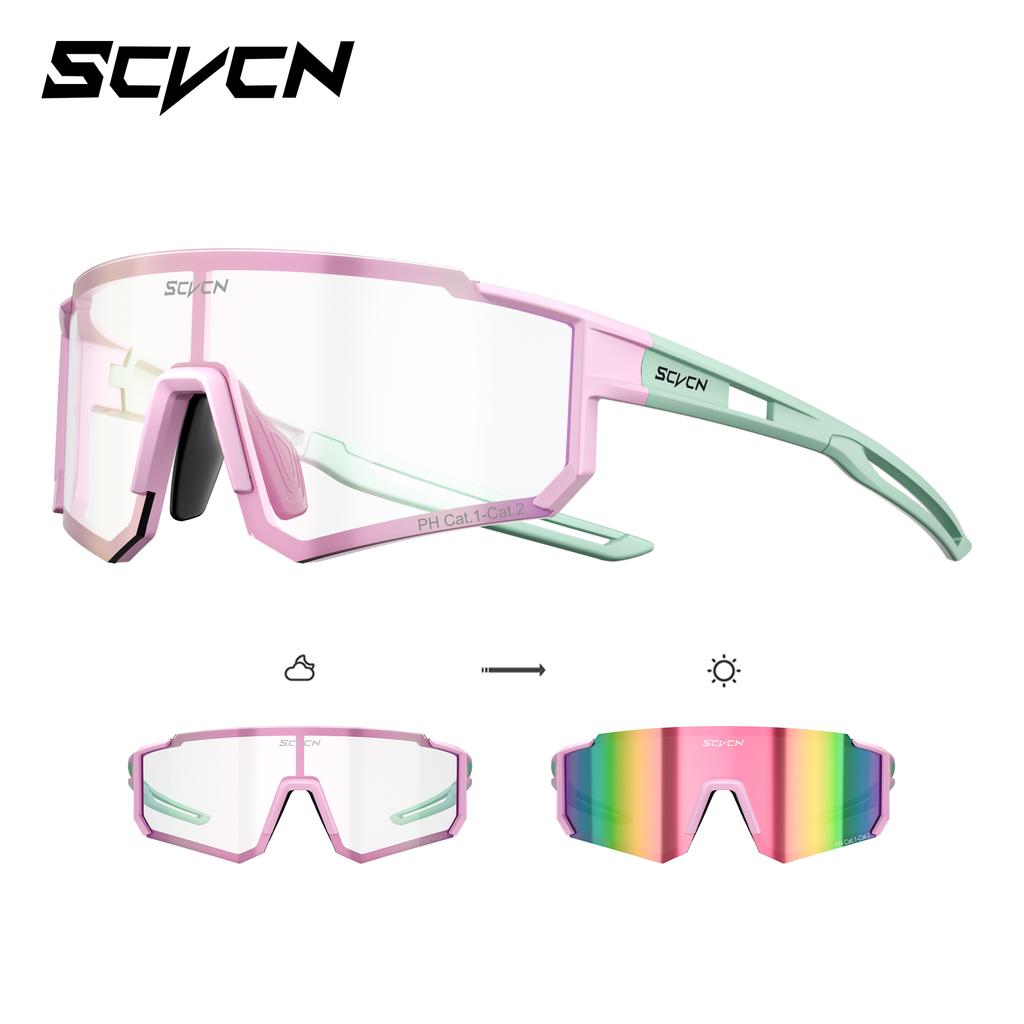 SCVCN Photochromic Hiking Eyewear Cycling Glasses Sports Sunglasses for Women Outdoor Road MTB Bike Glasses UV400 Men Windproof