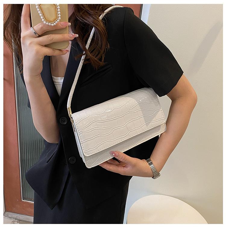 

Популярная женская сумка с рисунком крокодила 2024 года, новая сумка, женская сумка в новой корейской версии, сумка через плечо, женская сумка-сэтчел белый