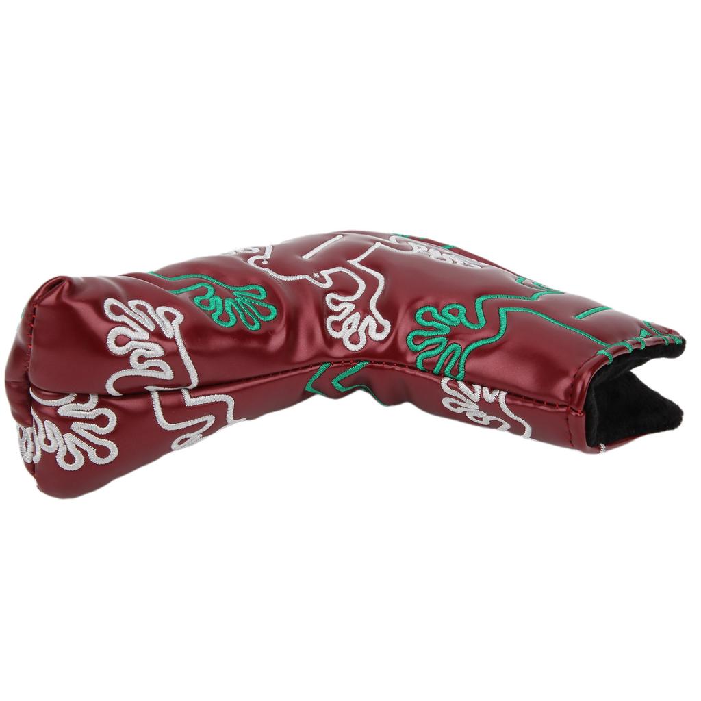 Golf Putter Headcover Embroidery Putters PU Protective Head Cover Magnetic ClosureWine Red