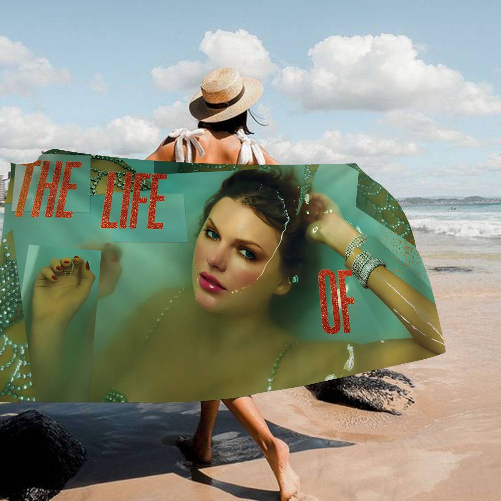 T-Taylor-Swift Lyrischer-Pop-Storytelling Badetuch Mikrofaser Weich Wasserabsorbierend Atmungsaktiv Für Mädchen Kinder Cartoon Strandtuch