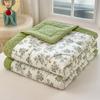 KDJEIKZ New Washable Cotton 3D Quilted Bean Blanket With Soybean Fiber Can Be Machine Washable Lightweight Luxury Cover Blanket
