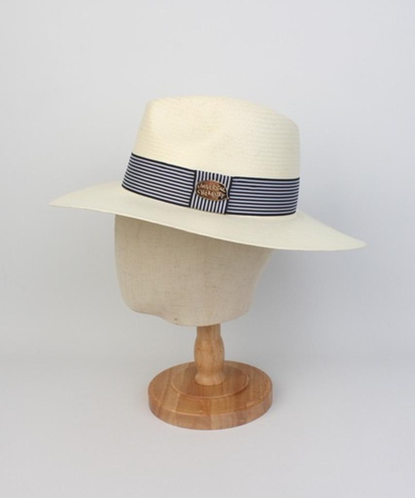 Yunibeosyeolkemiseuteuli Stripe Line Ivory Long Fedora Summer Fedora