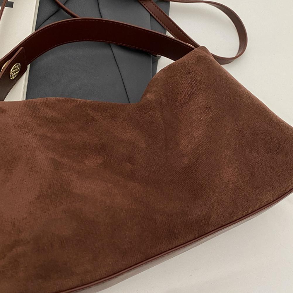 Fashion Autumn Winter Big Boston Tote Soft Matte Suede Cow Leather Women'S Handbag Shoulder Crossbody Bag For Women Grey Brown