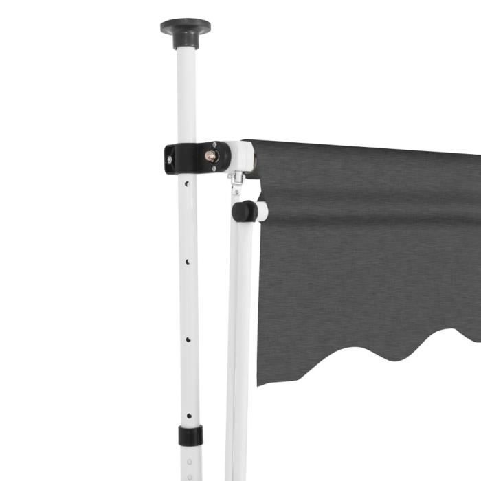 Retractable Awning - vidaXL - 250 Cm - Anthracite - Manual - Weatherproof