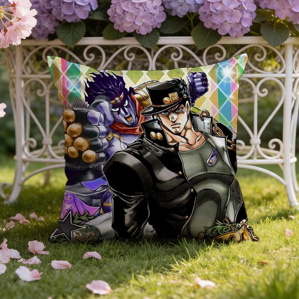 J-JoJo's B-Bizarre Adventure Cushion Cover Home & Car Dual-Scene Pillow Cover: Reversible for Premium Comfort