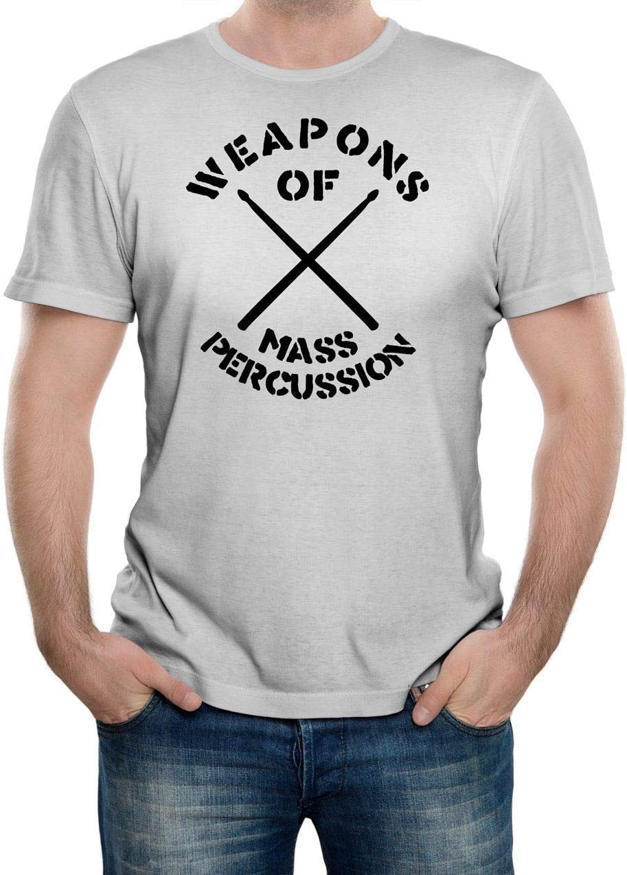 Men s Weapons of Mass Percussion Funny Cool Drummer or Musician Gift T-Shirt XS серый