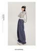 Women's High Waist Plaid Wide-Leg Casual Pants - Autumn Button-Down Style