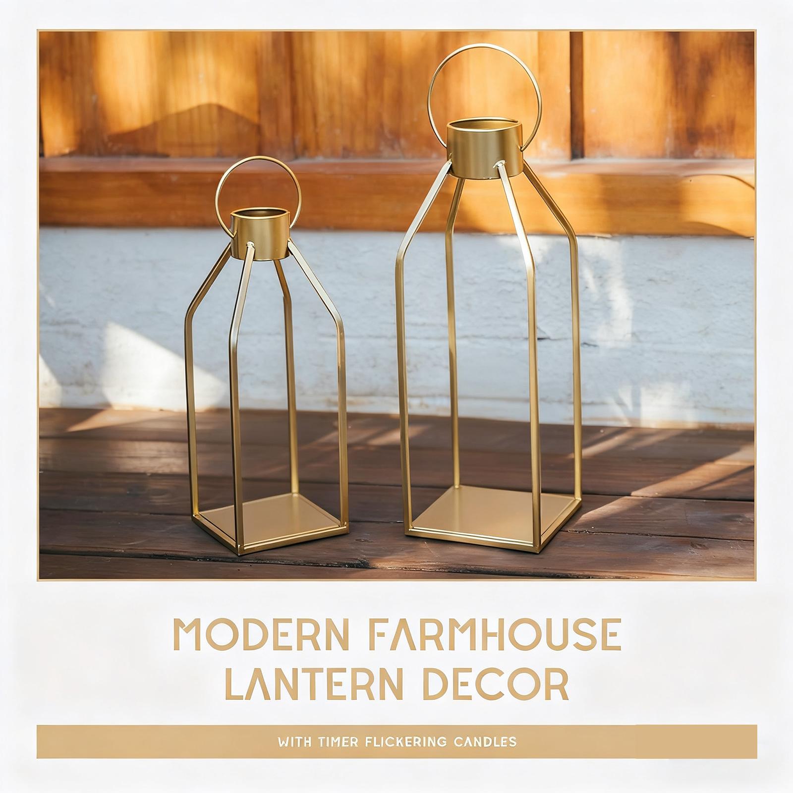 

2 Living Room Decoration Lanternsblack Metal Lanternsfront Porch Interior Decoration With LED Candle Lanterndecoration One Size белый