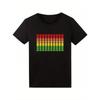Herren LED Sound-Aktiviertes Equalizer T-Shirt mit Leuchtender Musik-Synchronisation - RGB Sound-Reaktives Party-Shirt für DJs, EDM-Konzerte, Clubbing & Geburtstage