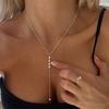 Sexy Charm Y-Shaped Fine Chain Necklaces for Women Ladies Fashion Exquisit Zircon Gold Silver Color Long Necklaces Jewelry Gifts