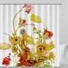 Purple Rose Shower Curtain Retro Floral Shower Curtains Waterproof Gold Classical Chic Elegant Flowers Vintage Bathroom Curtains