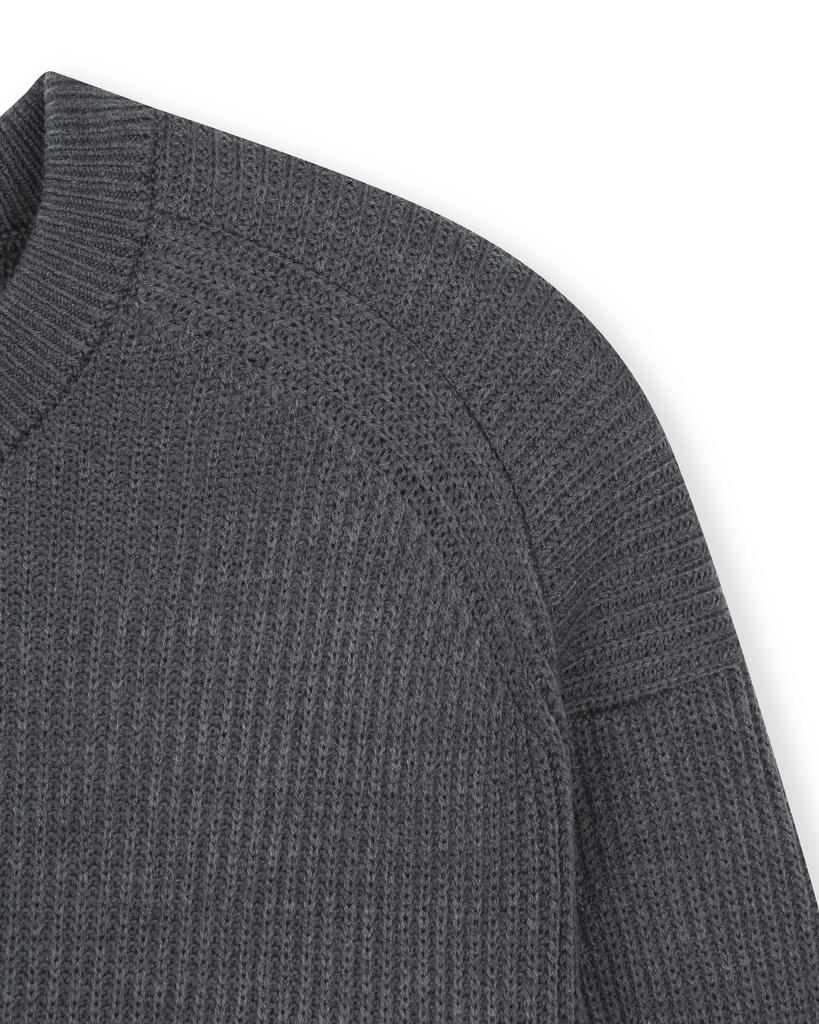 Beslow [Beslow X Derrick] Crew Neck Short Cardigan Charcoal