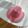 Modischer Cowgirl-Hut mit Glitzer-Pailletten und verstellbarem Seil, Westernhut, winddicht