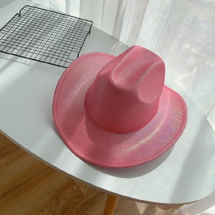 Modischer Cowgirl-Hut mit Glitzer-Pailletten und verstellbarem Seil, Westernhut, winddicht