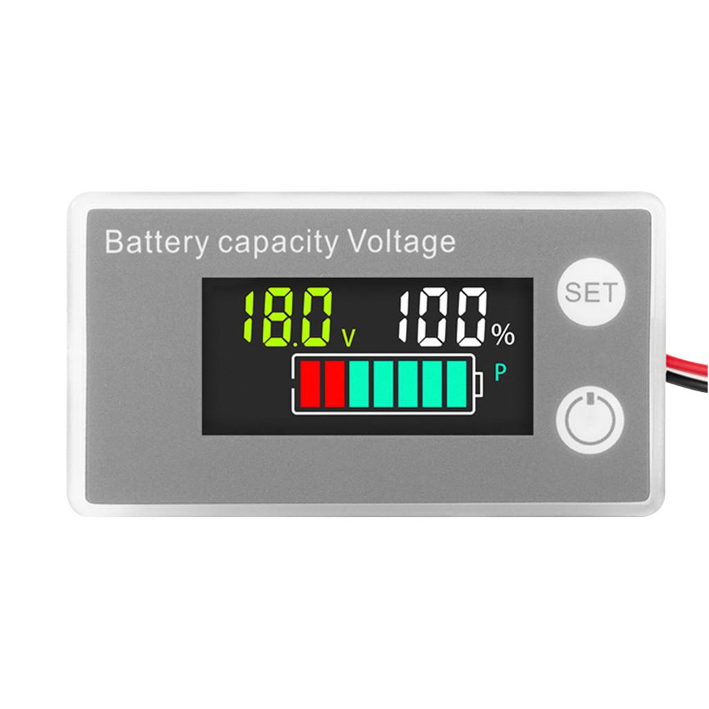 Universal LCD Voltmeter Battery VoltTester Panel DC8-100V VoltGauge VoltmetreMonitor with Percentage Display Backlit
