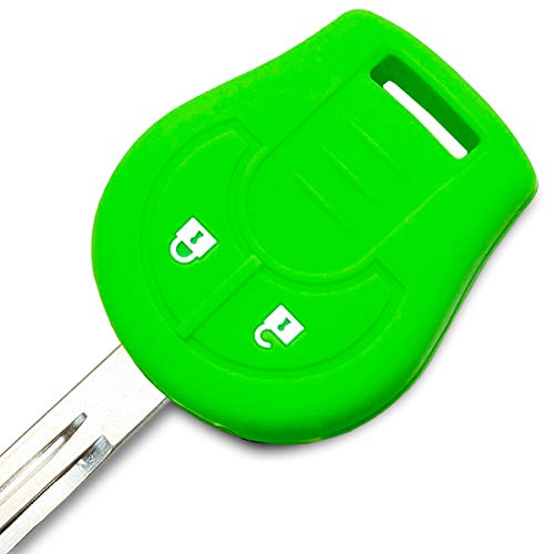 

[ИКТ] (Для автомобилей Nissan) Силиконовый чехол для бесключевых ключей, 2 кнопки, зеленый, для Note, Serena, Cube, March, Tiida, Wingroad, Vanette, Caravan,