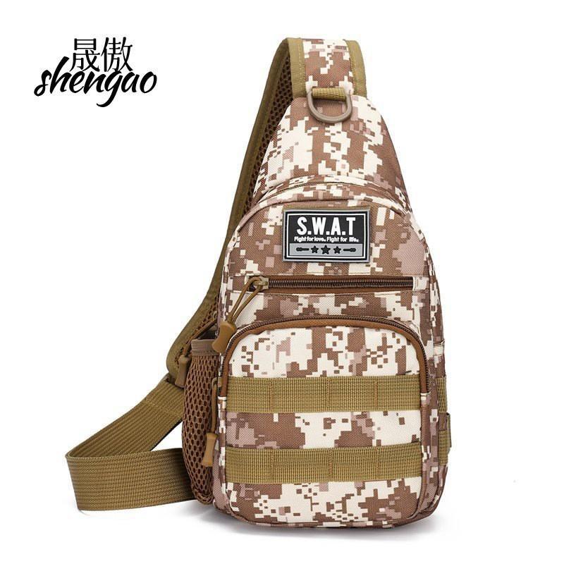 Neue Herren Camouflage Brusttasche Sport Bergsteigertasche Umhängetasche Multifunktionale Schultertasche Große Kapazität Trendtasche Herren