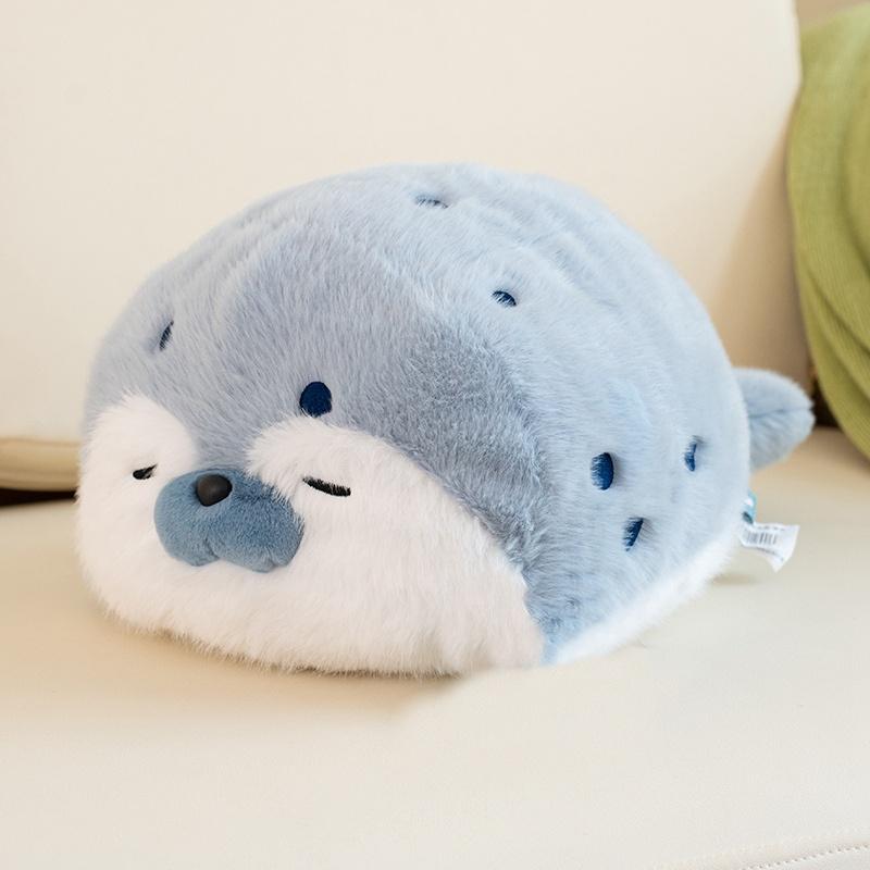 Dropship Cute Sushi Seal Plush Toy Lifelike Stuffed Marine Sea Otter Japanese Fried Shrimp Soft Doll Pillow Cushion For Kids about 35-40cm