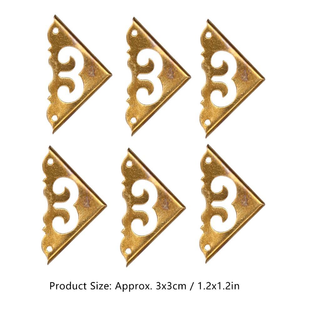 8pcs 1.2in Box Corner Protector Brass Table Corner Guard Vintage Short Side Corner Guard  Cabinet