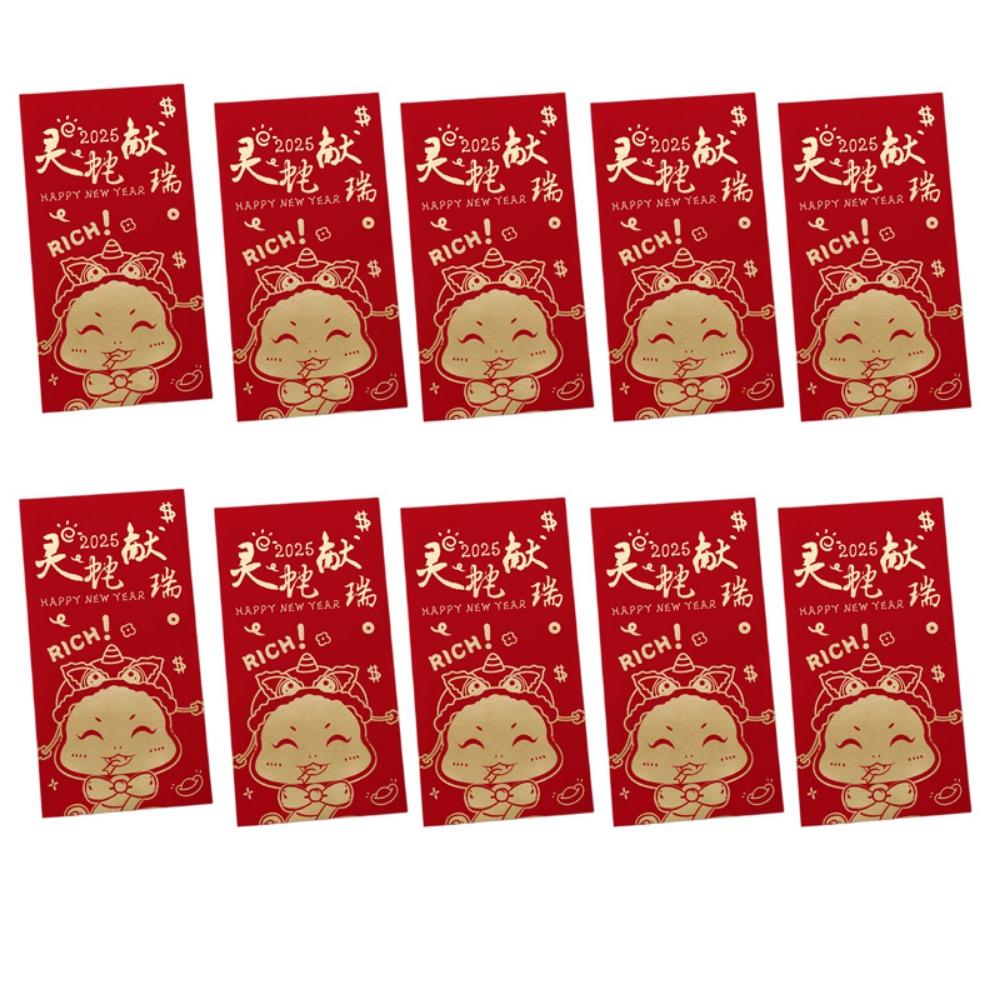 10Pcs Year of The Snake Lucky Money Bag Paper Good Lucky Red Packets Wedding Birthday