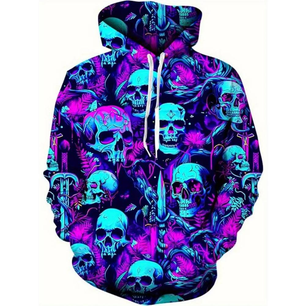 Skull Graphics 3D Printed Men's Hoodie Tops Spring Autumn Fashion Unisex Sweatshirt Hip Hop Streetwear Casual Men's Clothing