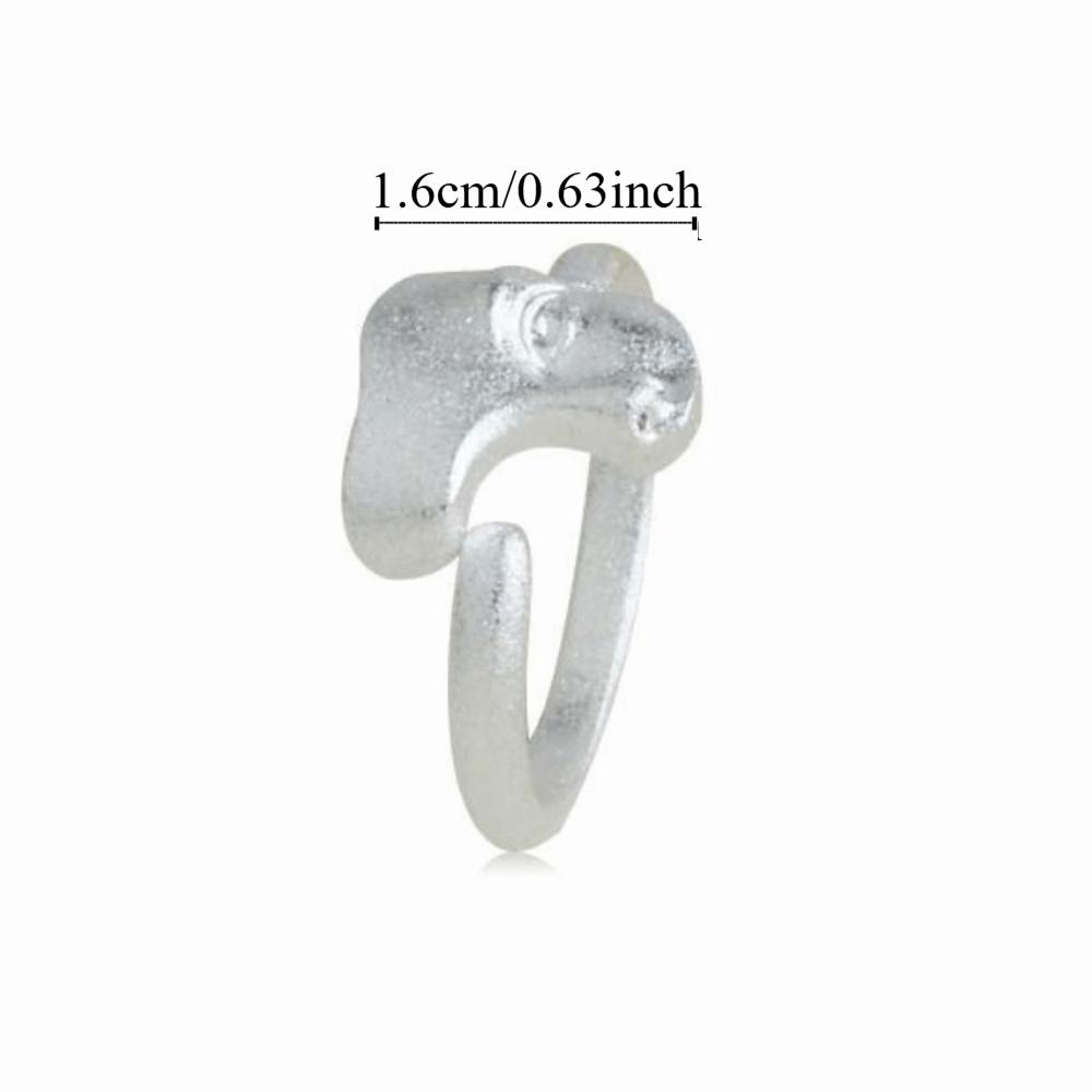 Adjustable Mystical Masked Face Ring Metal Silver Color Goth Style Ring Open Rings  Evening Dinner