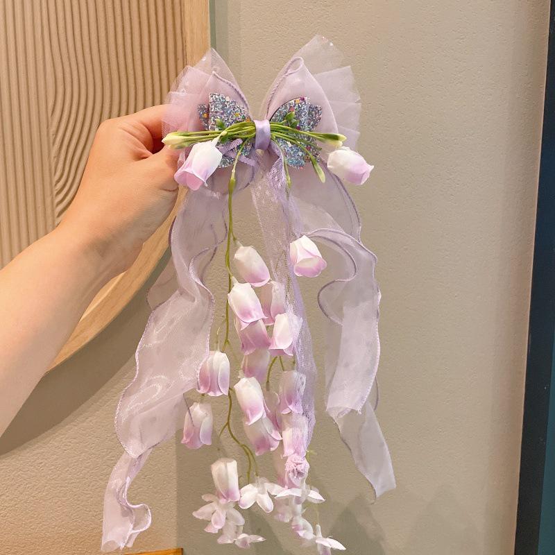 Lily Large Bow Flower Hair Clip for Girls – Ancient Style Accessory