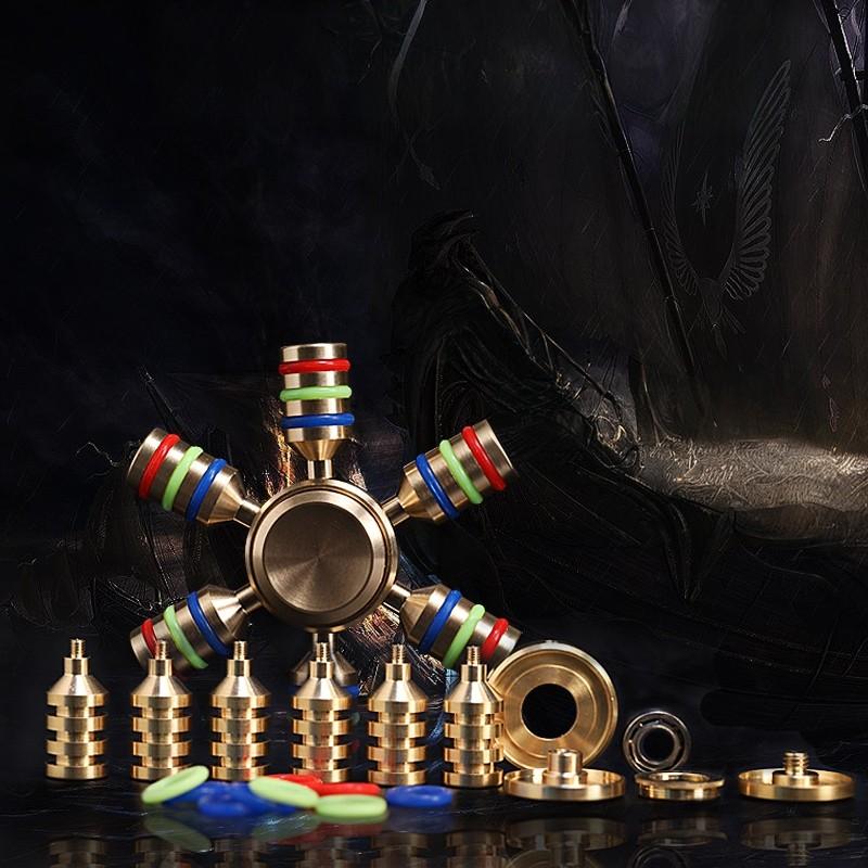Metall Hand Spinner 6 Arm - Dekompression Fidget Spielzeug EDC Gadgets Angst Stressabbau für Erwachsene Kinder Antiestres Juguete